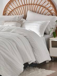 7 Piece Bed In A Bag Striped Tufted Comforter Set,Shabby Chic Boho Comforter And Sheet Set, All Season Soft Microfiber Complete Bedding Set - 白色 - 查看 5