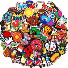 10/30/50/100pcs Random Shoe Charms, Suitable For Sandals, Food/Animal/Fruit/Cartoon/Summer Series, DIY Shoe Decorations, High-Quality Accessories, Great Gifts For Teenagers, Men, Women And Adults - Multicolor - View 1