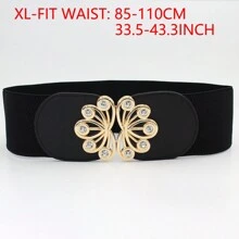 1 pezzo Cintura regolabile per vita grande per donna, fascia in vita elastica con decorazione di strass, elegante e versatile per estate, scuola, autunno, Ognissanti