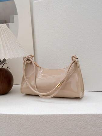 Solid Color Minimalist Light Luxury Hobo Shoulder Bag