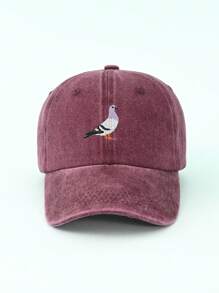 1pc Pigeon Embroidery Washed Baseball Cap, Unisex Adjustable Sun Protection Dad Hat For Outdoor Sports And Fashion - Pigeon - View 9