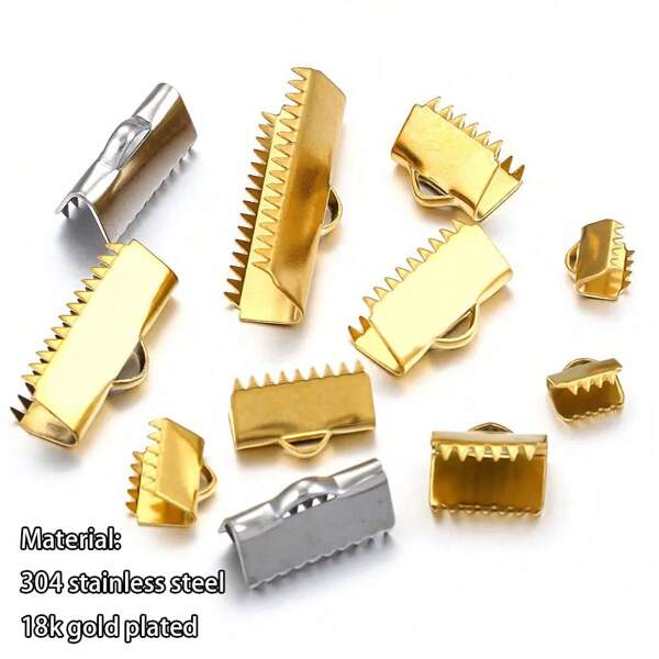 Conjunto de 20 Piezas de Abalorio de Extremo de Engarce de Acero Inoxidable 304, Broche de Punta de Cierre para joyería Diaria Hecha a Mano y Conector de Brazalete de Collar