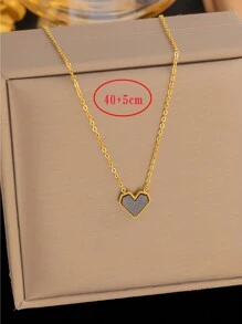 1 chiếc vòng cổ mặt dây chuyền hình trái tim bằng thép không gỉ, quà tặng trang sức bãi biển thời trang cho phụ nữ, không có hộp quà tặng kèm Valentine, Mẹ, Mẹ, Ngày của Mẹ, Quà tặng - vòng cổ tình yêu - Xem 3