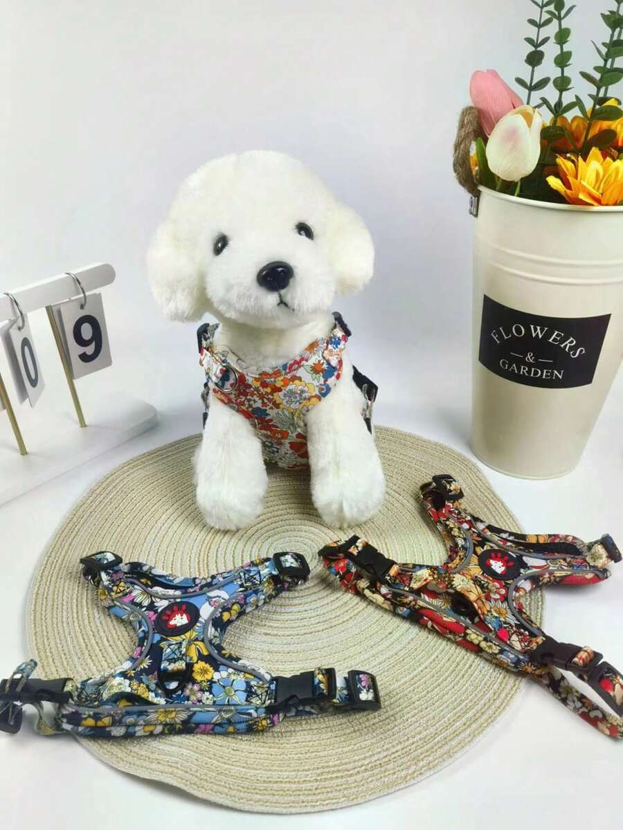 1pc Printed Tactical Dog Harness With Chest And Back Anti-Explosion Design, Suitable For Small, Medium, And Large Dogs - Multicolor - View 1