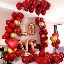 Globos de látex rojos de 5/10/12/18 pulgadas, globos de helio de alta calidad adecuados para fiestas de cumpleaños, bodas, aniversarios o decoraciones del Día de San Valentín (con cinta roja), de vuelta al colegio Día de San Valentín