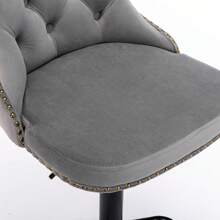 2/4/6 Piece Set Adjustable Swivel Bar Stools, Dining Bar Chairs With Velvet Tufted Back, Metal Base, Footrest For Home Bar, Dining Room, Kitchen Island. - 灰黑色 - View 9