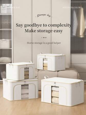 White Unframed Storage Box, Foldable Portable Clothing Organizer Bag For Bedroom, Children's Toy Storage Box