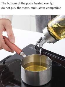 1入組300毫升/10安士不鏽鋼迷你湯鍋，木柄早餐湯鍋，小型醬pan用於製作醬汁煮湯，加熱牛奶 - 白色 - 查看 4