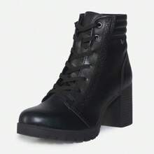 Women Mid-Calf Boots - 黑色 - 查看 4
