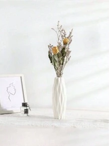 1 pezzo Vaso per fiori artificiali in PP bianco, infrangibile, adatto per decorazione della casa, composizione di fiori di tulipano, resistente e ideale per il salotto, la cucina e il balcone, matrimoni, feste, festival, regali per la festa della mamma, decorazione della casa, vaso da fiori, centrotavola, decorazione da tavolo