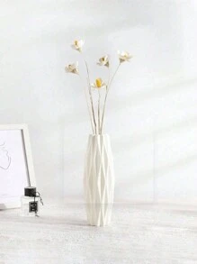 1 pezzo Vaso per fiori artificiali in PP bianco, infrangibile, adatto per decorazione della casa, composizione di fiori di tulipano, resistente e ideale per il salotto, la cucina e il balcone, matrimoni, feste, festival, regali per la festa della mamma, decorazione della casa, vaso da fiori, centrotavola, decorazione da tavolo