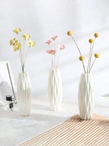1 pezzo Vaso per fiori artificiali in PP bianco, infrangibile, adatto per decorazione della casa, composizione di fiori di tulipano, resistente e ideale per il salotto, la cucina e il balcone, matrimoni, feste, festival, regali per la festa della mamma, decorazione della casa, vaso da fiori, centrotavola, decorazione da tavolo