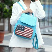 MKF Collection Regina Vegan Leather Womens Flag Printed Backpack  4th July Lightweight, Portable Backpack Women USA Flag Print Casual Large Bag Women USA Independence Day Backpack Patriotic School Bag School Backpack Students Perfect For College,Business, Memorial Day Work, Commute ,Back To School By Mia K