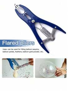 1PC Kìm mở rộng bóng bay bằng kim loại Dụng cụ mở rộng miệng bóng bay DIY cho bóng bay trong suốt Bobo Bong bóng Lấp đầy Confetti, Giáng sinh - Màu xanh lam - Xem 1