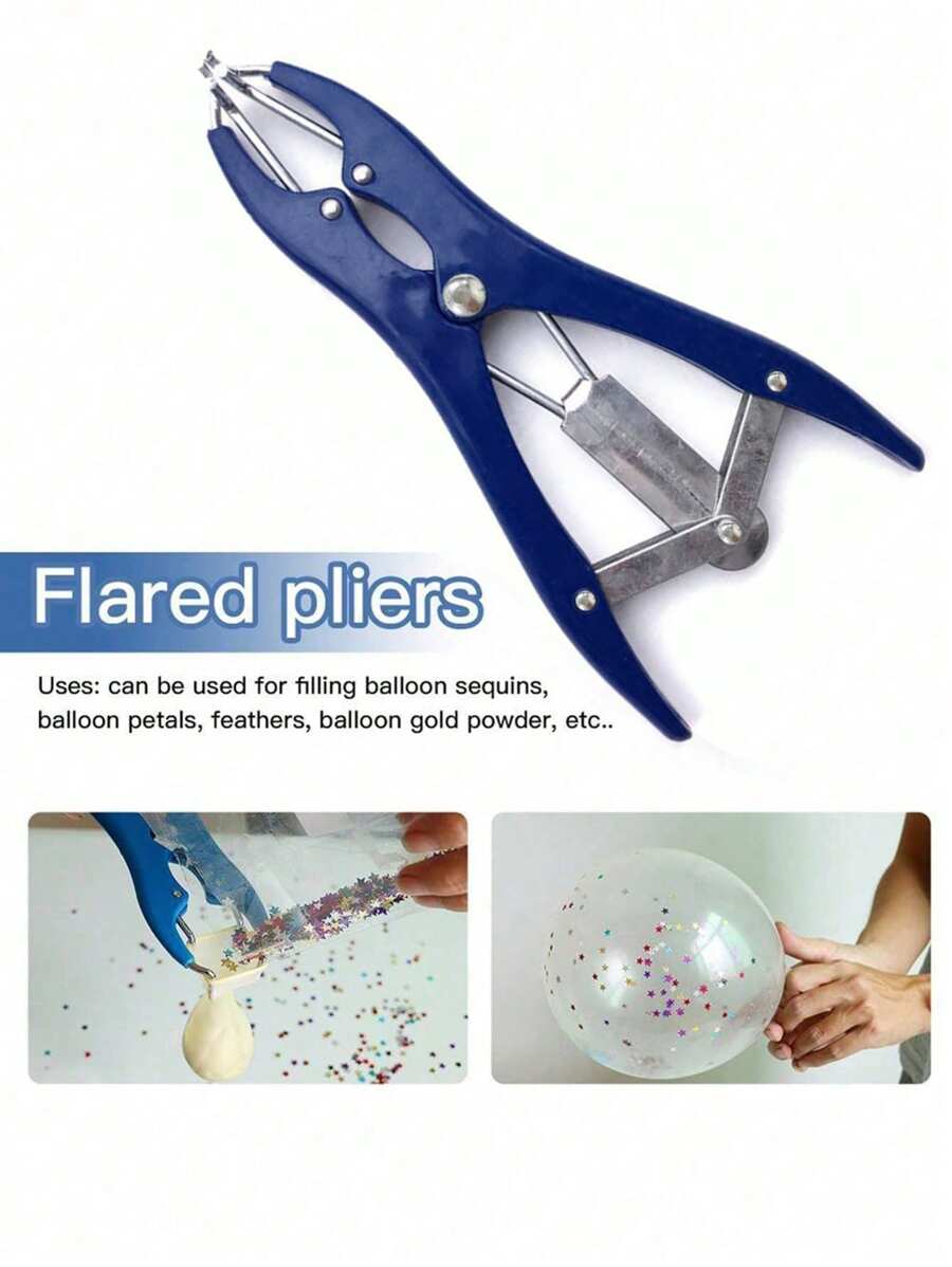 1PC Kìm mở rộng bóng bay bằng kim loại Dụng cụ mở rộng miệng bóng bay DIY cho bóng bay trong suốt Bobo Bong bóng Lấp đầy Confetti, Giáng sinh - Màu xanh lam - Xem 1