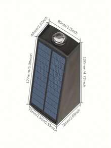 1pc 2 LED Solar Light, Outdoor Atmosphere Wall Lamp, Up And Down Light Control Fence Light For Garden, Street, Balcony, Yard, Garage, Corridor Decor