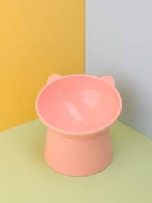 1入組高腳貓碗/狗餐盤，具有防漏斜頸設計和可愛的造型，適用於貓/狗飼料和飲食，貓/狗用品 - 彩色 - 查看 8