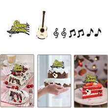 Party Anny Long 8pcs Musical Note Cake Topper Decoration Set For Baking, Music Birthday Party Decoration, Guitar Picks & Cards Cake Decorating Cake Topper Cake Decorations Cake Decor Cake Decorating Tools - Multicolor - View 10