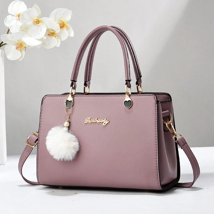 2023 New Arrival Fur Ball Pendant Handbag For Women, Versatile Casual Shoulder Bag, Crossbody Bag, Small Tote Bag, Best Mother Day Gifts Ever