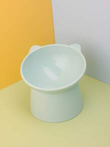 1入組高腳貓碗/狗餐盤，具有防漏斜頸設計和可愛的造型，適用於貓/狗飼料和飲食，貓/狗用品 - 彩色 - 查看 9