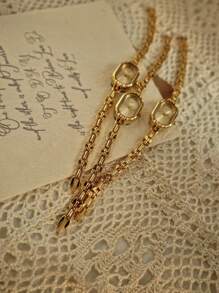 1 New Gold Bracelet Ladies Watch Retro Luxury Fashion Simple Elegant Light Luxury Elegant Versatile Watch Female Quartz Watch Suitable For Daily Wear, Dinner And Other Occasions To Decorate The Wrist