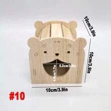 1pc Wooden Hamster Toy House With Hiding Spot, Climbing And Playing Flat House For Small Animal Villa With Stairs And Slides - Multicolor - View 19