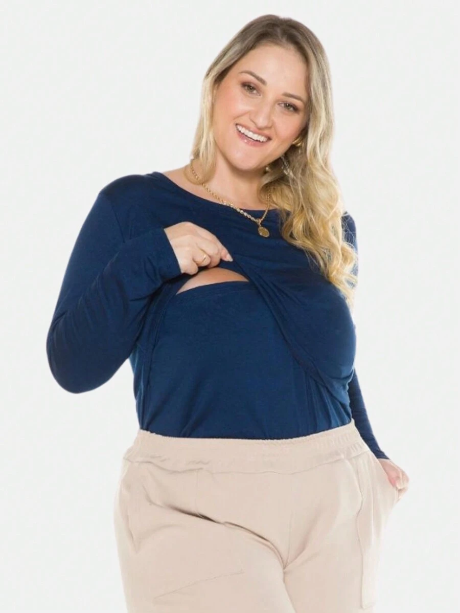 Plus Size Blouses - Azul Marino - Ver 1