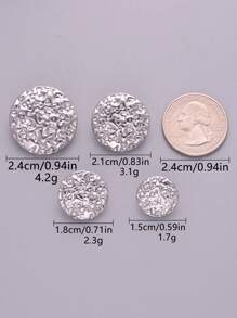 Set de 6/12 botones metálicos redondos con textura de piedra convexa, botones decorativos versátiles para abrigos, suéteres, chaquetas informales, zapatos, sombreros, manualidades DIY