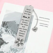 女性閨蜜/摯友書籤禮物，適用於少女、女性，送給唯一的閨蜜作為生日、畢業、告別、聖誕節等的禮物，同時也是具啟迪意義的書籤 - 銀色 - 查看 4