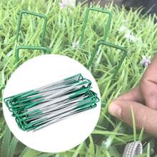 Fabric Galvanised Staples Garden Turf Pins Securing Pegs U Artificial Grass, U-Shaped Turf Nail, Fabric Galvanised Staples Garden Turf Pins Securing Pegs U Artificial Grass,Hard To Bend, Making Them More Durable. - Green - View 3