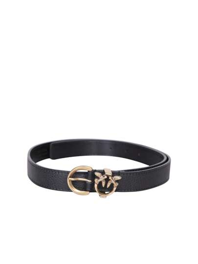 ベルト PINKO Woman Belt Black 102820A158 Z99Q Tumbled leather belt with Love Birds detail, 2.5 cm PINKO