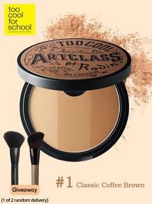 Too Cool for School Paleta mate para contorno en K-Beauty, con obsequio de 1 pincel, textura ligera, suave y aterciopelada, con espejo, contorno adelgazante para nariz y rostro, con gradación natural y bronceador.
