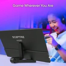 SCEPTRE Kado 15.6" Portable Monitor IPS 1920x1080 HDMI-Compatible Dual USB Type-C Plug & Play Second Display For PC/Laptop/Tablet/Mobile/Dex/Xbox/PlayStation/Switch/Steam Deck Ergo Stand Built-In Speakers (K165W-FPNT Series)