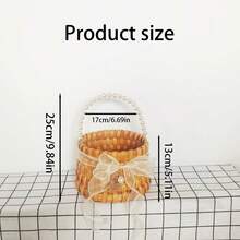 1pcMother's Day Willow Hand-Held Flower Basket Flowers Dry Flower Basket Hand-Woven Flower Basket Fashion Companion Gift - Wood Color - View 9