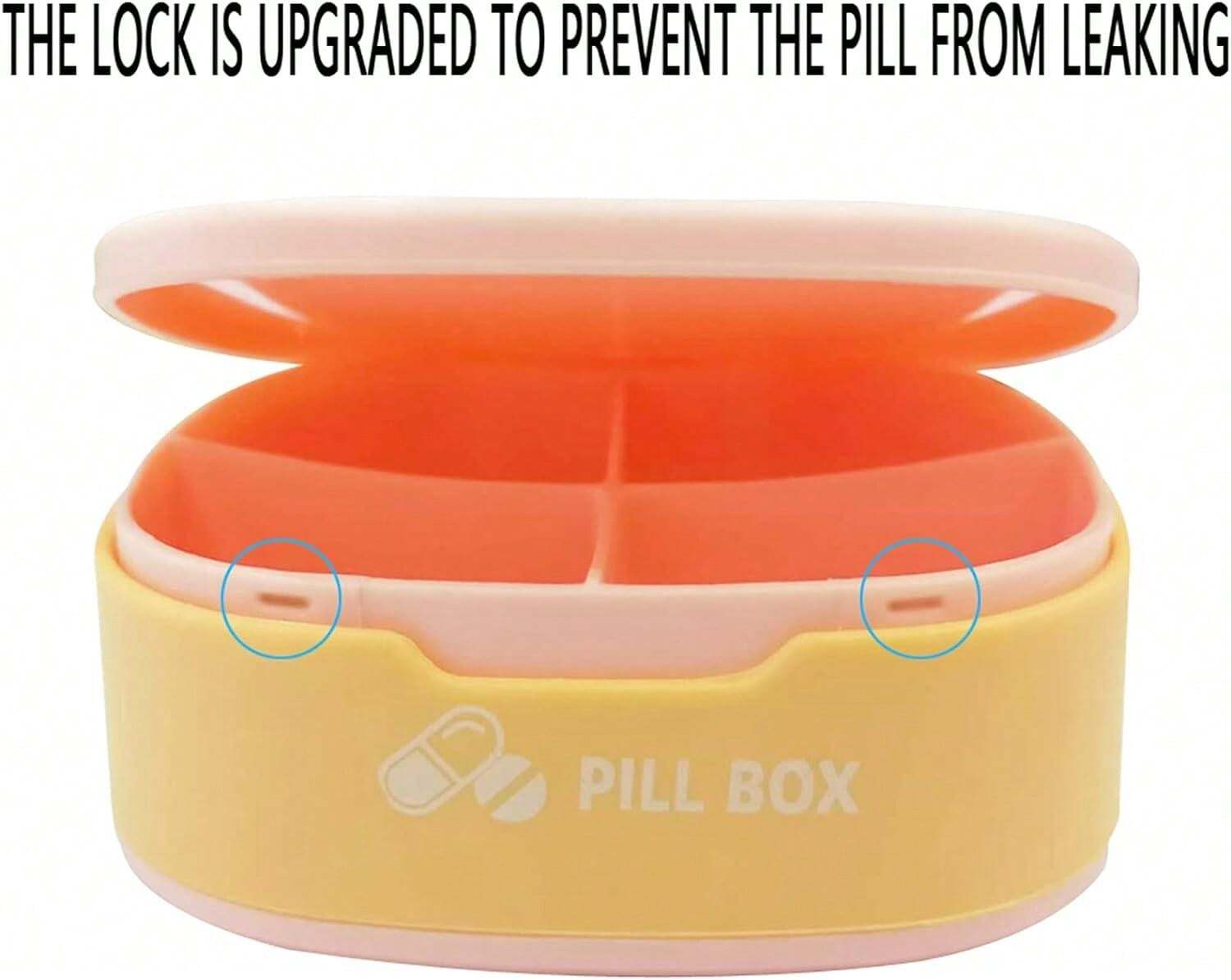 Boxsik - Portapillole - Scatola per compresse arcobaleno - Contenitore per medicinali 7 giorni 1 volta al giorno con apertura a pulsante, contenitore settimanale per pillole