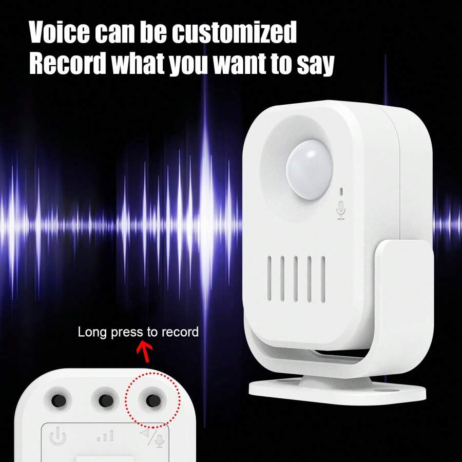 1pc White Smart Doorbell With Recording, Infrared Sensor, Intercom, Voice Prompt, Welcome Alarm - White - View 1