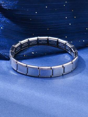 1 יחידות צמיד אופנה אלסטי מנירוסטה, צמיד מתכוונן, מתאים ללבוש יומיומי