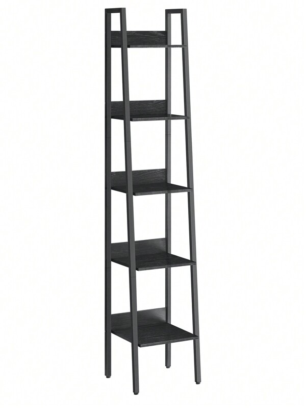 VASAGLE Estantería Escalera, Estantería de 5 Niveles, Estantería Estrecha para Oficina en Casa, Sala de Estar, Dormitorio, Cocina, Industrial, Negro Ébano