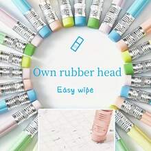 15枝裝花狀鉛芯筆，附2個筆刀和2個橡皮擦，預先研磨的HB瑪卡龍鉛筆和橡皮擦，適用於寫作、生日、學校和裝飾