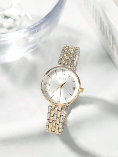 1pc Fashionable Simple Classic Quartz Bracelet Watch For Women, Suitable For Daily Wear As A Gift For Students Returning To School