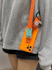 Holder Minimalist Fluorescent Cross-Body Phone Case, Compatible With IPhone 15 Pro Max, With Strap - Protects IPhone 11/12/13/14, XS Max, XR, With Lanyard, Soft Full Body Cover