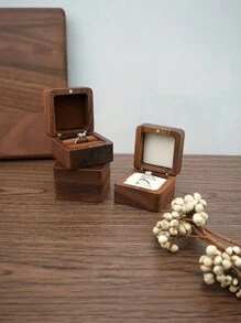 Caixa de anel de madeira personalizada (1 unidade), presente para o Dia das Mães, caixa para anel de noivado, presente de aniversário, presente exclusivo para ela, namorada, esposa, Dia dos Namorados, Dia das Mães, aniversário, formatura, casamento, presente para mãe, avó, mãe querida.