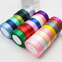 25 Yards Bandrolle für Stricken, Häkeln, Mützen, Hochzeitstorten, DIY Geschenkverpackung, Szenendekor, Feste, Raum, Fenster, Flur und Bürodekoration. Polyesterband mit vielseitigem Stil, kein Batterie oder Strom nötig, federlos. 1 Rolle Satinband in verschiedenen Farben, geeignet für Backen, Geschenkverpackung, Basteln, Haarzubehör, Hochzeitsdekoration, Nähen, Einladungen, Blumensträuße, Weihnachten, Valentinstag, Hochzeit, Geburtstagspartys' Dekoration, Weihnachten