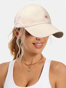 1 pezzo / 2 pezzi Cappellino da baseball con ricamo a forma di cuore per genitore e figlio, con apertura per la coda di cavallo, adatto per uso quotidiano