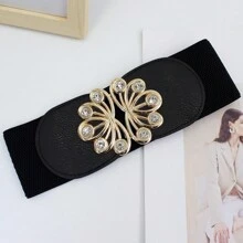 1 pezzo Cintura regolabile per vita grande per donna, fascia in vita elastica con decorazione di strass, elegante e versatile per estate, scuola, autunno, Ognissanti