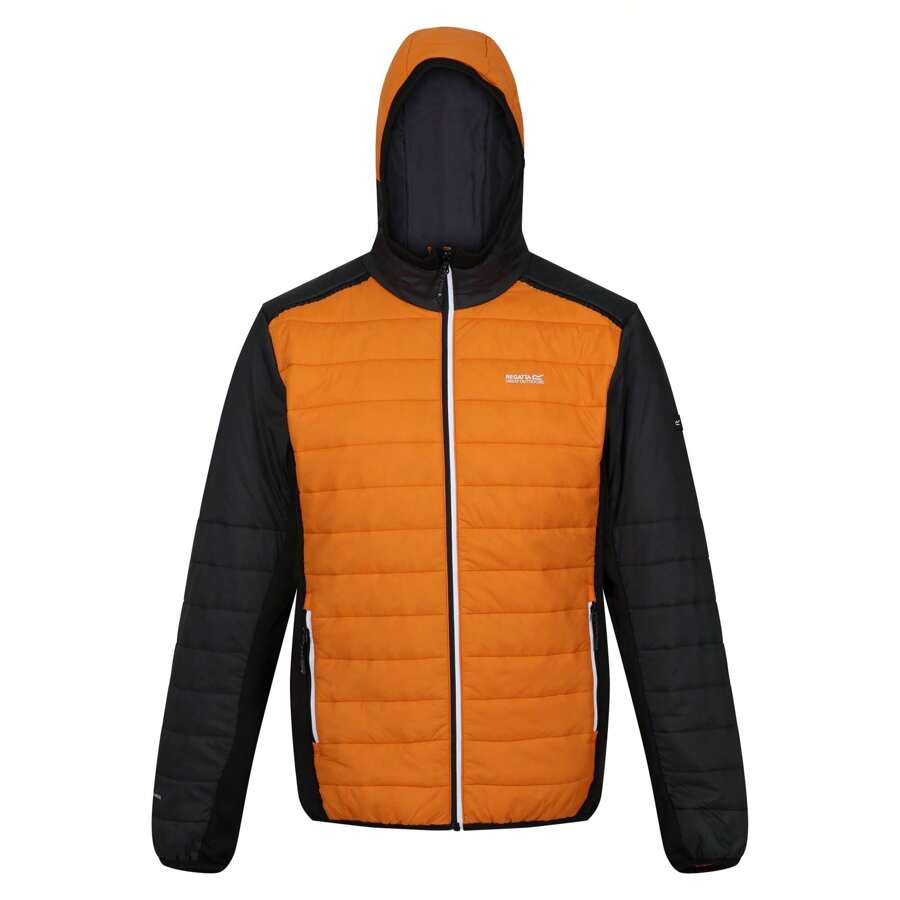 Regatta Mens Trutton II Baffled Padded Jacket (Orange Pepper/Ash) - Orange Pepper/Ash - View 1