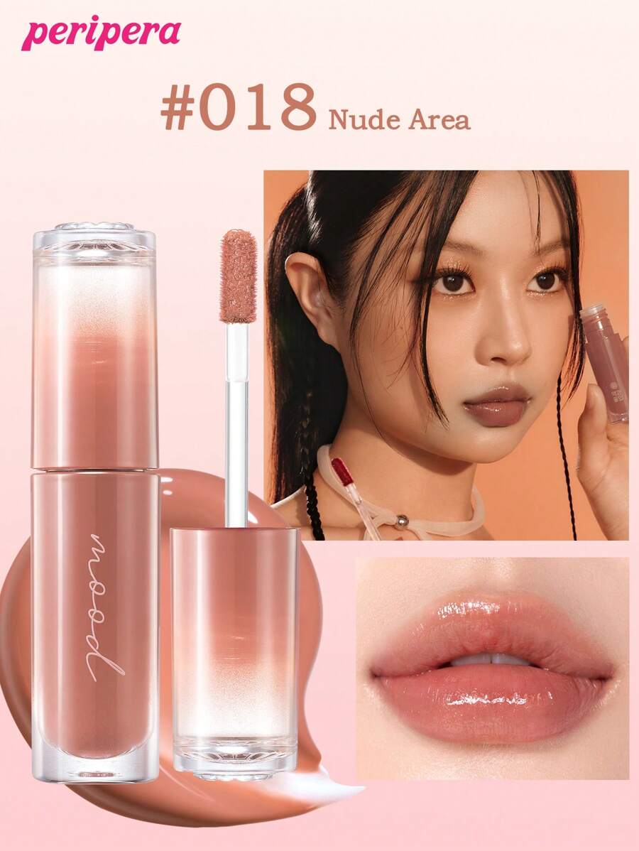 Peripera K-Beauty Ink Mood Glowy Tint，Water Bare Tint，Mirror Watery Lip Gloss，Glass Lip Gloss，丰盈，自然保湿，轻盈，提亮，持久显色，舒适不粘腻，适合戴口罩，不泛白，K-Beauty，韩国化妆品