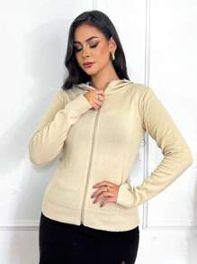 Women Winter Coats - Beige - View 1