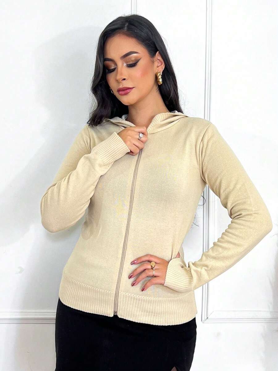 Women Winter Coats - Beige - View 1