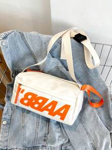 Men's Cool Ins Hip-Hop Japanese Style Shoulder Bag, Casual And Simple, Suitable For Students, Street Crossbody Bag Sling Bag College Bag Work Weekend Vacation Carry On Utility Large Capacity White Gift Personalized Gifts Men Boyfriend Dad Husband Travel Travel Essentials Holiday Essentials Bag For Men Camping Sling Bag For Men Bags Summer Back To School Summer Bag Springbreak White Bag Bag Pack Cross Body Bag School Supplies - White - View 2